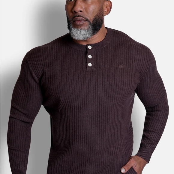 Jed North Other - Jed North Brown Ribbed Henley Sweater M